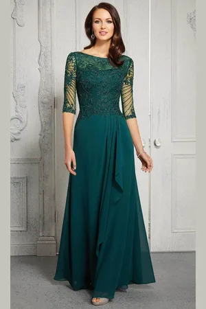 MGNY By Mori Lee 72412 Embroidered Sheer Sleeve Evening Dress