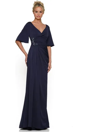 Rina Di Montella RD2974 - Surplice V-Neck Pleated Formal Gown