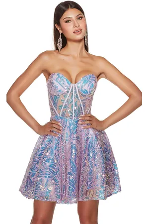 Alyce Paris 3779 - Open Back Sequin Corset Bodice Cocktail Dress