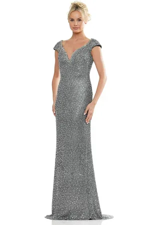 Rina Di Montella RD2983 - Beaded Cap Sleeve Evening Dress