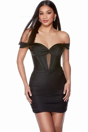 Alyce Paris 4685 - Ruched Off Shoulder Cocktail Dress