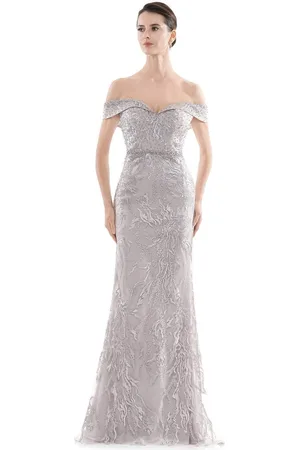 Rina Di Montella RD2713 Embroidered Off Shoulder Trumpet Gown
