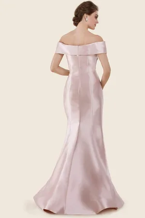 Rina Di Montella RD2602 Embellished Folded Off-Shoulder Mermaid Gown