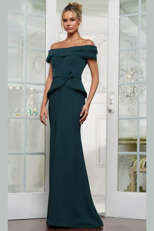 Rina Di Montella RD3256 - Straight Across Peplum Formal Gown