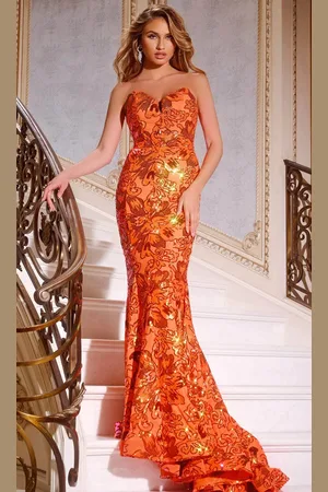 JOVANI 44340 - Floral Sequin Prom Dress