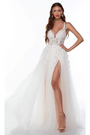 Alyce Paris 61110 Applique High Slit Gown