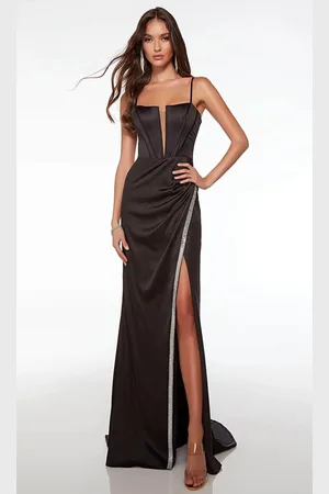 Alyce Paris 61485 - V-Neck Corset Satin Prom Gown