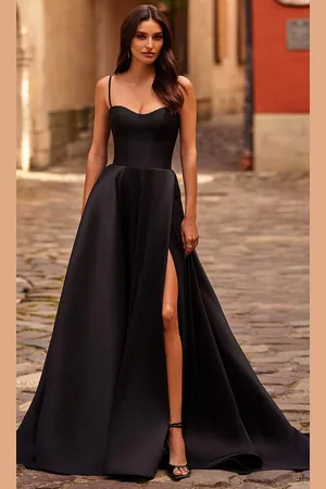 La Femme 32670 - Sheer Back Mikado A-Line Prom Gown