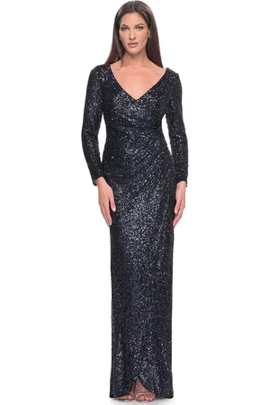 La Femme 31698 - Sequin V-Neck Evening Dress