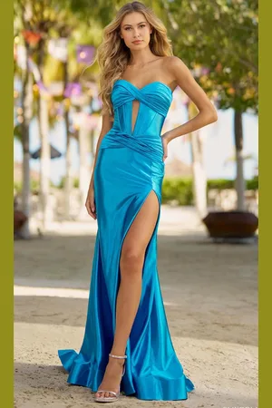 Sherri Hill 56161 - Keyhole Metallic Mermaid Gown