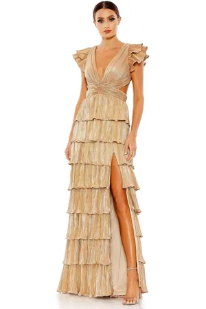 Ieena Duggal 26740 - Ruffled Sleeve Tiered Dress