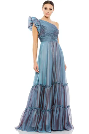 Mac Duggal 67878 - Ruffled Cap Sleeve Evening Gown
