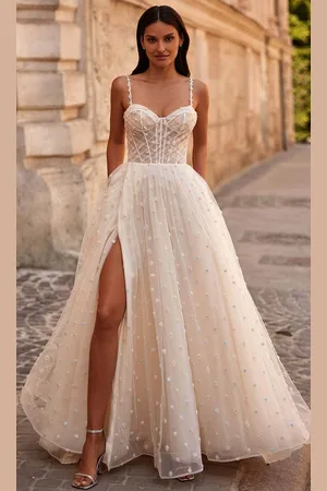 La Femme 32716 - Sweetheart Polka Dot Prom Gown