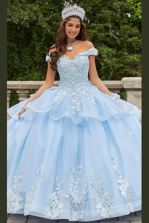 Vizcaya by Mori Lee 89409 - Glittered Off Shoulder Ball Gown