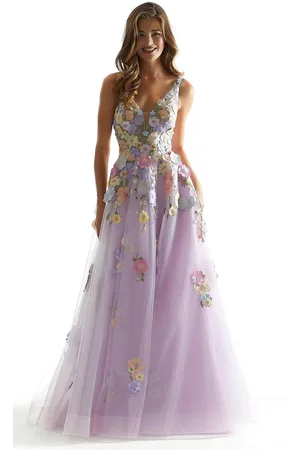Mori Lee 49074 - Floral A-Line Prom Dress