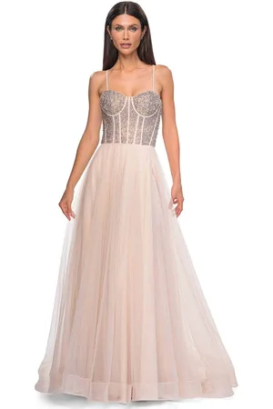 La Femme 32703 - Rhinestone Beaded A-Line Prom Gown