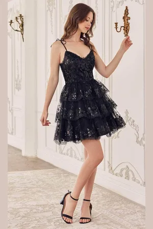 Ladivine KV1090 - Tiered A-Line Cocktail Dress