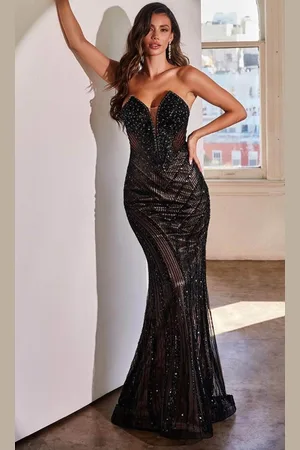Ladivine CD0216 - Bead Embellished Sheath Gown
