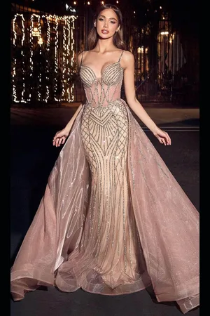 Ladivine CD863 - Corset Beaded Sheath Gown