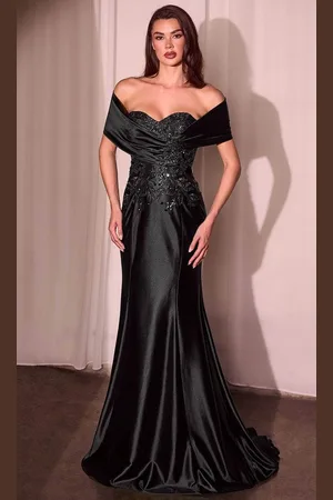 Ladivine CDS507 - Satin Shawl Evening Gown