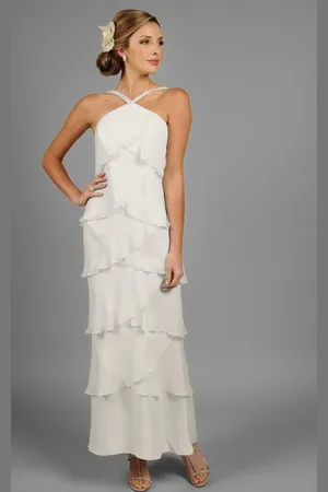 Alexander By Daymor 3451 Embellished Halter Layered Sheath Evening Dress