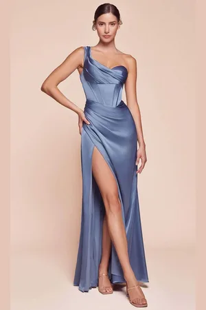 Ladivine 7448 - Corset Satin Long Gown