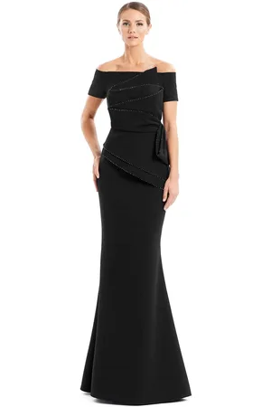 Alexander By Daymor 1661 - Off Shoulder Pleated Evening Gown