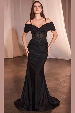 Ladivine CD798 - Ruched Waist Mermaid Prom Dress