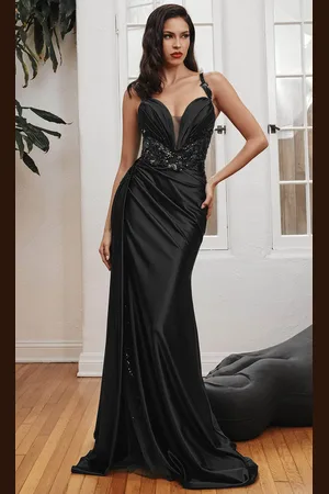Ladivine CDS417 - Sash Detailed Prom Dress