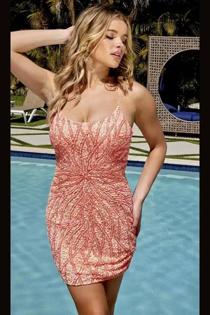 Primavera Couture 4001 - Scoop Sequin Cocktail Dress