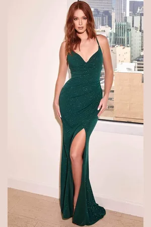 Ladivine CC1618 - Glitter Lace Up Back Prom Dress