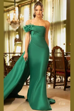 Terani Couture 242M3314 - Asymmetric Pleated Bodice Evening Gown