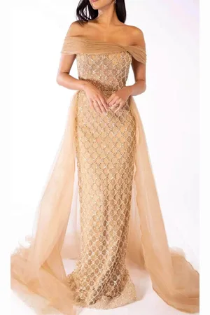 Terani Couture 241M2706 - Off-Shoulder Beaded Evening Dress