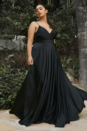 Cinderella Divine 7485 Long Satin A-Line Gown