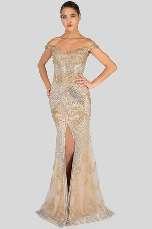 Terani Couture 1912GL9572 Sparkling Off-Shoulder Mother of the Groom Gown