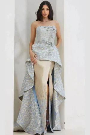 Terani Couture 241E2486 - Strapless Floral Evening Dress