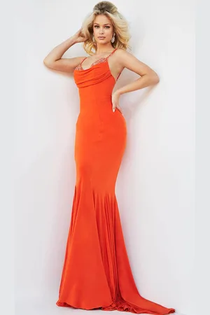 JOVANI 23201 - Beaded Cowl Neck Prom Dress
