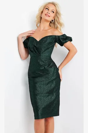 JOVANI 09634 - Off Shoulder Jacquard Evening Dress