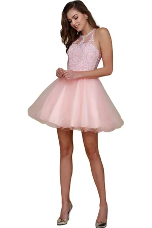 Nox Anabel B652 Sparkly Lace Applique Bodice Tulle Cocktail Dress