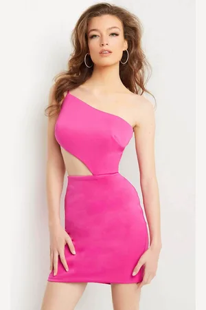 JOVANI 09742 - One Shoulder Cutout Cocktail Dress