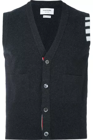 Thom Browne 4-Bar Cashmere Cardigan Vest