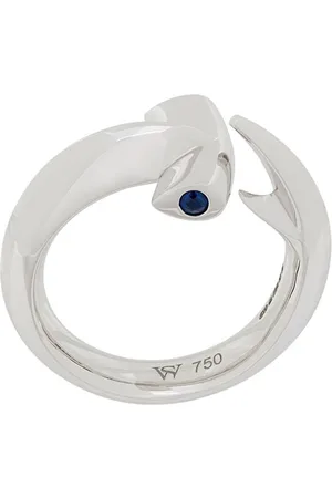STEPHEN WEBSTER 18kt white gold and sapphire Hammerhead ring