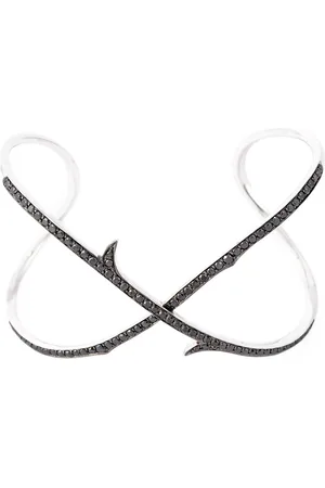 STEPHEN WEBSTER Stem Crossover 18kt gold and diamond cuff bracelet