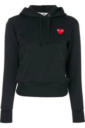 Comme des Garçons Heart-patch drawstring hoodie