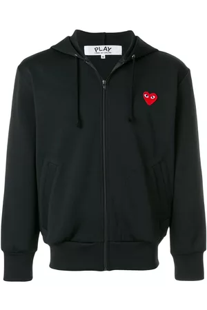 Comme des Garçons Heart-patch zip-up hoodie