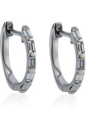 Shay White gold mini baguette diamond earrings