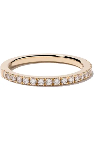 De Beers 18kt yellow DB Classic half pavé diamond band