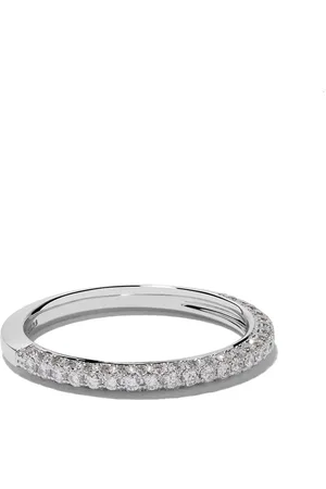 De Beers 18kt white gold DB Darling half pavé diamond band
