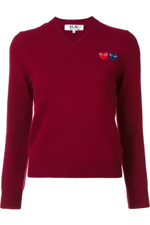 Comme des Garçons Double heart v-neck jumper