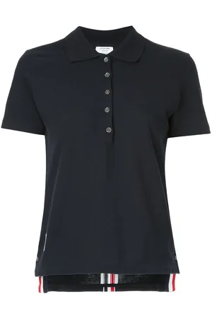 Thom Browne Stripe-trim polo top